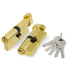 Цилиндровый Fuaro (Фуаро) механизм (100 ZM/70) 1000ZMKnob70(30+10+30) PB латунь 5Key с вертушкой 