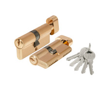 Цилиндровый Fuaro (Фуаро) механизм 1000ZM Knob70(30+10+30) SSG сатинированное золото, 5Key с вертушкой 