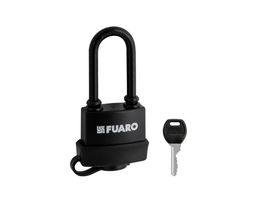 Замок Fuaro (Фуаро) навесной PL-WEATHER-3660 LS 3key BLACK удл. дужка, англ. /блистер
