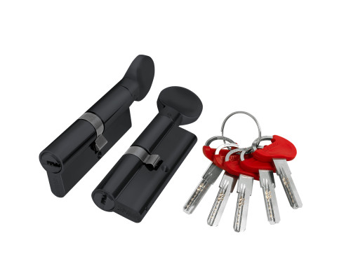 Цилиндровый Fuaro (Фуаро) механизм (D-PRO502/70) D-PRO5002Knob70(30+10+30) BL черный 5Key