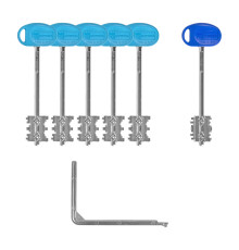 Комплект ключей Mottura (Моттура) для перекодируемых замков с торца двери 91.399/T1 MY KEY (60 мм) 