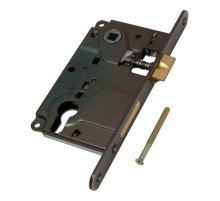 Корпус AGB (АГБ) врезного замка под цилиндр CENTRO B01025.50.12 ригель+защёлка (античная бронза) 