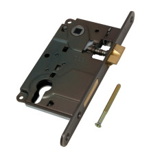 Корпус AGB (АГБ) врезного замка под цилиндр CENTRO B01025.50.12 ригель+защёлка (античная бронза) 