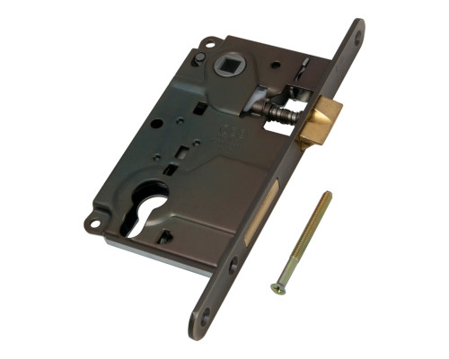Корпус AGB (АГБ) врезного замка под цилиндр CENTRO B01025.50.12 ригель+защёлка (античная бронза)