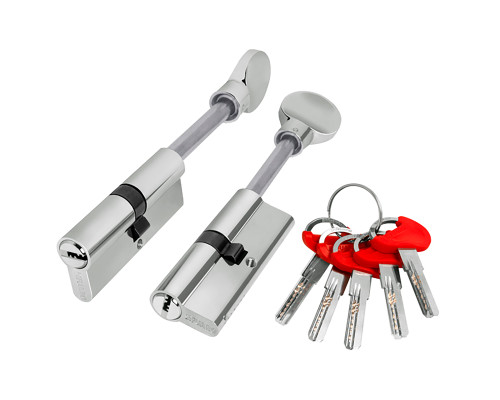 Цилиндровый Fuaro (Фуаро) механизм (D-PRO507/100) D-PRO5007Tang100(65+10+25) CP хром 5Key со штоком