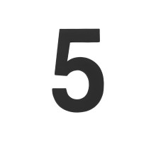 Цифра Fuaro (Фуаро) &quot 5&quot самоклеящаяся SS304 (50х30) (FUARO) BL черный 