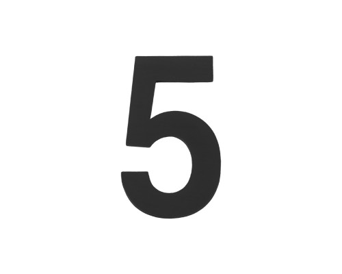 Цифра Fuaro (Фуаро) &quot 5&quot самоклеящаяся SS304 (50х30) (FUARO) BL черный