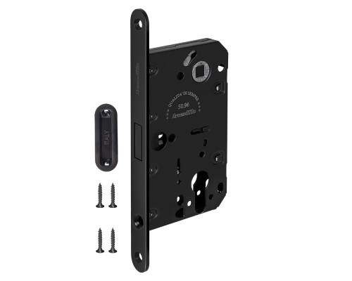 Замок Armadillo (Армадилло) межкомнатный магнитный под цилиндр с ответной планкой GRAVITY G02.196.50.85 BL черный