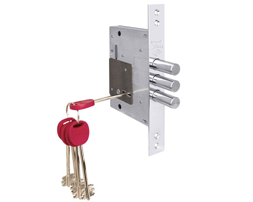 Замок Kale kilit (Кале килит) врезной сувальдный 257/L (тех. комплектация), 5 кл. (кл. 60 мм)