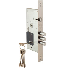 Замок Kale kilit (Кале килит) врезной сувальдный с защёлкой 252/RL (тех. комплектация), 4 кл. (кл. 60 мм) 