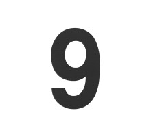 Цифра Fuaro (Фуаро) &quot 9&quot самоклеящаяся SS304 (50х30) (FUARO) BL черный 