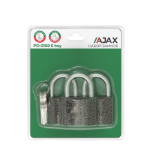 Набор Ajax (Аякс) замков навесных PD-0150 (3 locks+5 keys) blister 