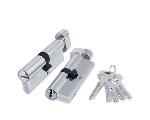 Цилиндровый Fuaro (Фуаро) механизм (200 ZM/80) 2000ZMKnob80(40+10+30) CP хром 5Key с вертушкой