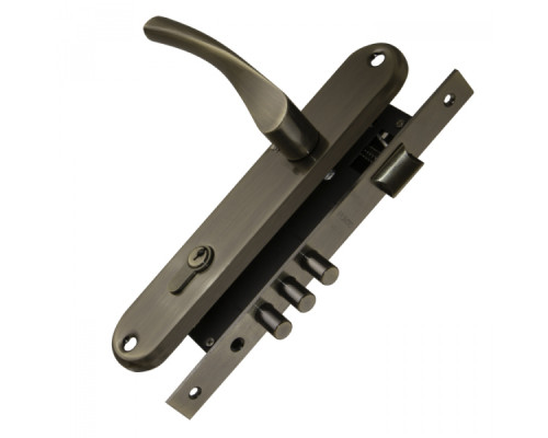 Замок Punto (Пунто) цилиндровый в комплекте с ручкой LOCKSET90.CRONA.4585-3 (KIT P90 4585/3 CRONA) AB бронза