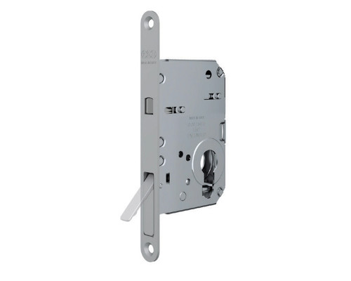 Корпус AGB (АГБ) врезного замка под цилиндр для раздвижных дверей SCIVOLA TRE B08982.50.34 (матовый хром)