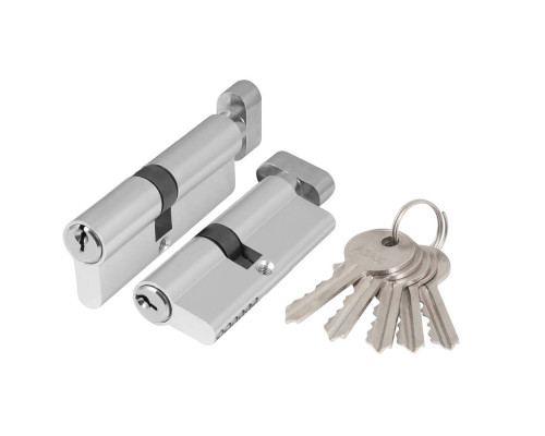 Цилиндровый Ajax (Аякс) механизм (AZ102/80) AZ1002Knob80 (35+10+35) CP хром