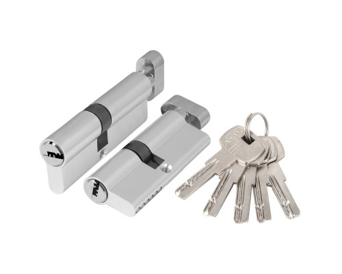 Цилиндровый Ajax (Аякс) механизм (AZ202/80) AZ2002Knob80 (40+10+30) CP хром с вертушкой