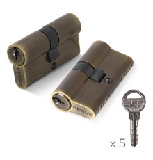 Цилиндровый Fuaro (Фуаро) механизм (100 ZA/60) 1000ZAKey60(25+10+25) AB бронза 5Key 
