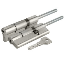 Цилиндровый механизм Cisa (Чиза) под вертушку (дл. шток) ASIX OE307-88.12 (100 мм/65+10+25), НИКЕЛЬ 