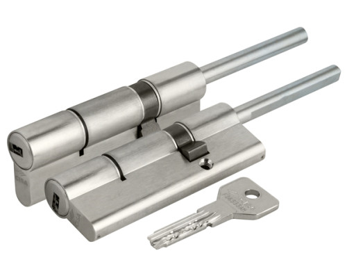 Цилиндровый механизм Cisa (Чиза) под вертушку (дл. шток) ASIX OE307-88.12 (100 мм/65+10+25), НИКЕЛЬ