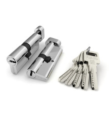 Цилиндровый Fuaro (Фуаро) механизм (R602/90) R6002Knob90(40+10+40) CP хром 5Key с вертушкой 