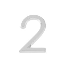 Цифра Fuaro (Фуаро) &quot 2&quot самоклеящаяся ABS (50х37) (FUARO) CP хром 