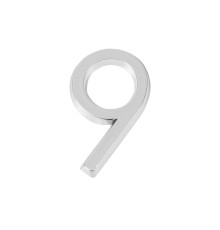 Цифра Fuaro (Фуаро) &quot 9&quot самоклеящаяся ABS (50х37) (FUARO) CP хром 