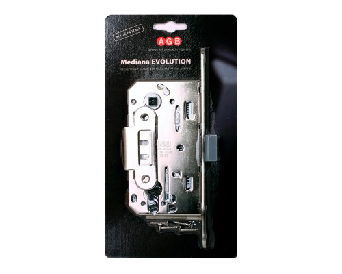 Корпус замка AGB (АГБ) под цилиндр MEDIANA EVOLUTION B01103.50.06.567 с отв. планкой B01000.13 (никель)