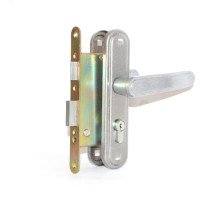 Замок Zenit (Зенит) врезной цилиндровый с защёлкой в комплекте с ручкой ЗВ4-3.03 (бриллиант), 4 кл. 