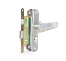 Замок Zenit (Зенит) врезной цилиндровый с защёлкой в комплекте с ручкой ЗВ4-3.03 (бриллиант), 4 кл. 