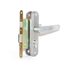 Замок Zenit (Зенит) врезной цилиндровый с защёлкой в комплекте с ручкой ЗВ4-3.03 (бриллиант), 4 кл. 