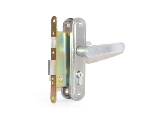 Замок Zenit (Зенит) врезной цилиндровый с защёлкой в комплекте с ручкой ЗВ4-3.03 (бриллиант), 4 кл.