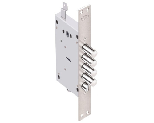 Замок Elbor (Эльбор) врезной сувальдный с защёлкой Рубин 1.08.31 с тягами, 5 кл. /22636/