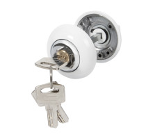 Ручка поворотная Ajax (Аякс) с фиксацией ключом BK6.FIX.JR WH-19 белый 