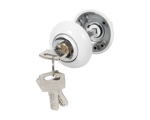 Ручка поворотная Ajax (Аякс) с фиксацией ключом BK6.FIX.JR WH-19 белый