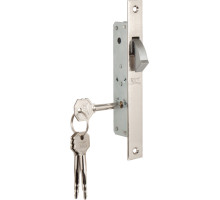 Замок Kale kilit (Кале килит) врезной крестообразный узкопрофильный 201F (20 mm) (никель), 3 кл. 