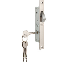 Замок Kale kilit (Кале килит) врезной крестообразный узкопрофильный 201F (20 mm) (никель), 3 кл. 