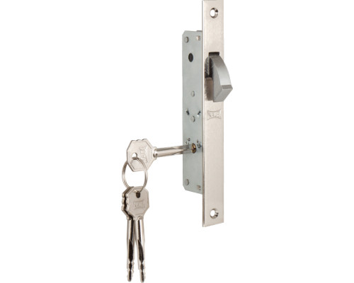 Замок Kale kilit (Кале килит) врезной крестообразный узкопрофильный 201F (20 mm) (никель), 3 кл.