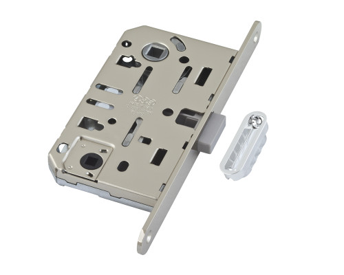 B06102.50.06.640 AGB (АГБ) Защелка врезная WC (никель) MEDIANA POLARIS с отв. планкой (скин)