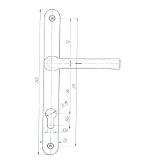 Ручка дверная Zenit (Зенит) на планке РФ1-85.25 (85 мм) черный матовый 