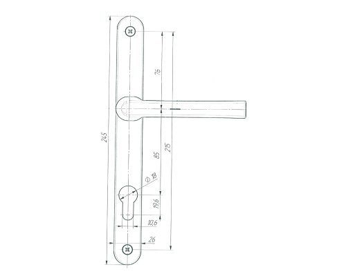 Ручка дверная Zenit (Зенит) на планке РФ1-85.25 (85 мм) черный матовый