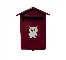 Ящик &quot Домик&quot (порошковое покрытие) с замком защелка, вишневый