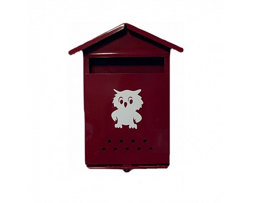Ящик &quot Домик&quot (порошковое покрытие) с замком защелка, вишневый