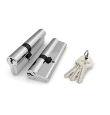 Цилиндровый Fuaro (Фуаро) механизм (100 CA/105) 1000CAKey105(30+10+65) CP хром 3Key 