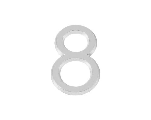 Цифра Fuaro (Фуаро) &quot 8&quot самоклеящаяся ABS (50х37) (FUARO) CP хром