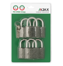 Набор Ajax (Аякс) замков навесных PD-0150 (6 locks+5 keys) blister 