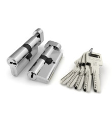 Цилиндровый Fuaro (Фуаро) механизм (R602/90) R6002Knob90(35+10+45) CP хром 5Key с вертушкой 