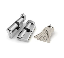 Цилиндровый Fuaro (Фуаро) механизм (R302/60) R3002Knob60(25+10+25) CP хром 5Key с вертушкой 