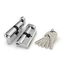 Цилиндровый Fuaro (Фуаро) механизм (R302/60) R3002Knob60(25+10+25) CP хром 5Key с вертушкой 