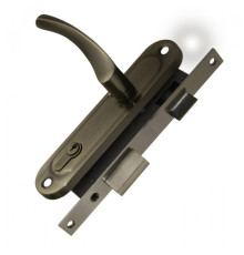 Замок Punto (Пунто) цилиндровый в комплекте с ручкой LOCKSET16.CRONA.4070-1 (KIT P16 4070 CRONA) AB бронза 